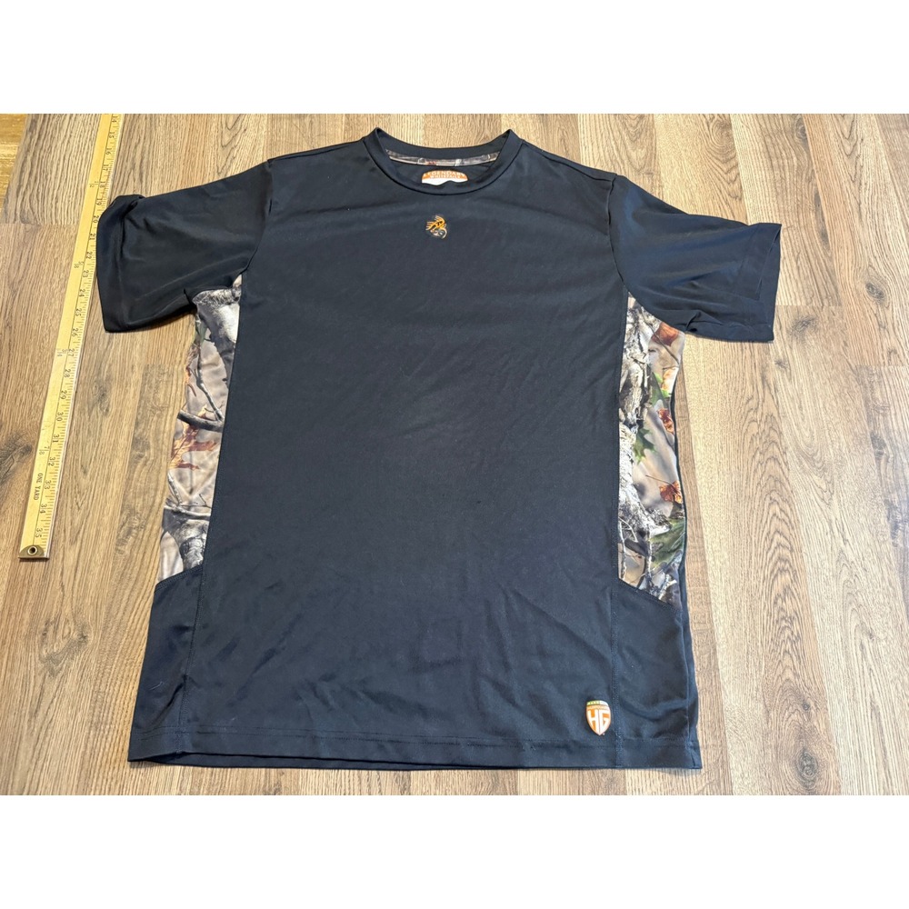 Legendary Whitetails T-Shirt Mens L Black Adult Camo Accent Performance